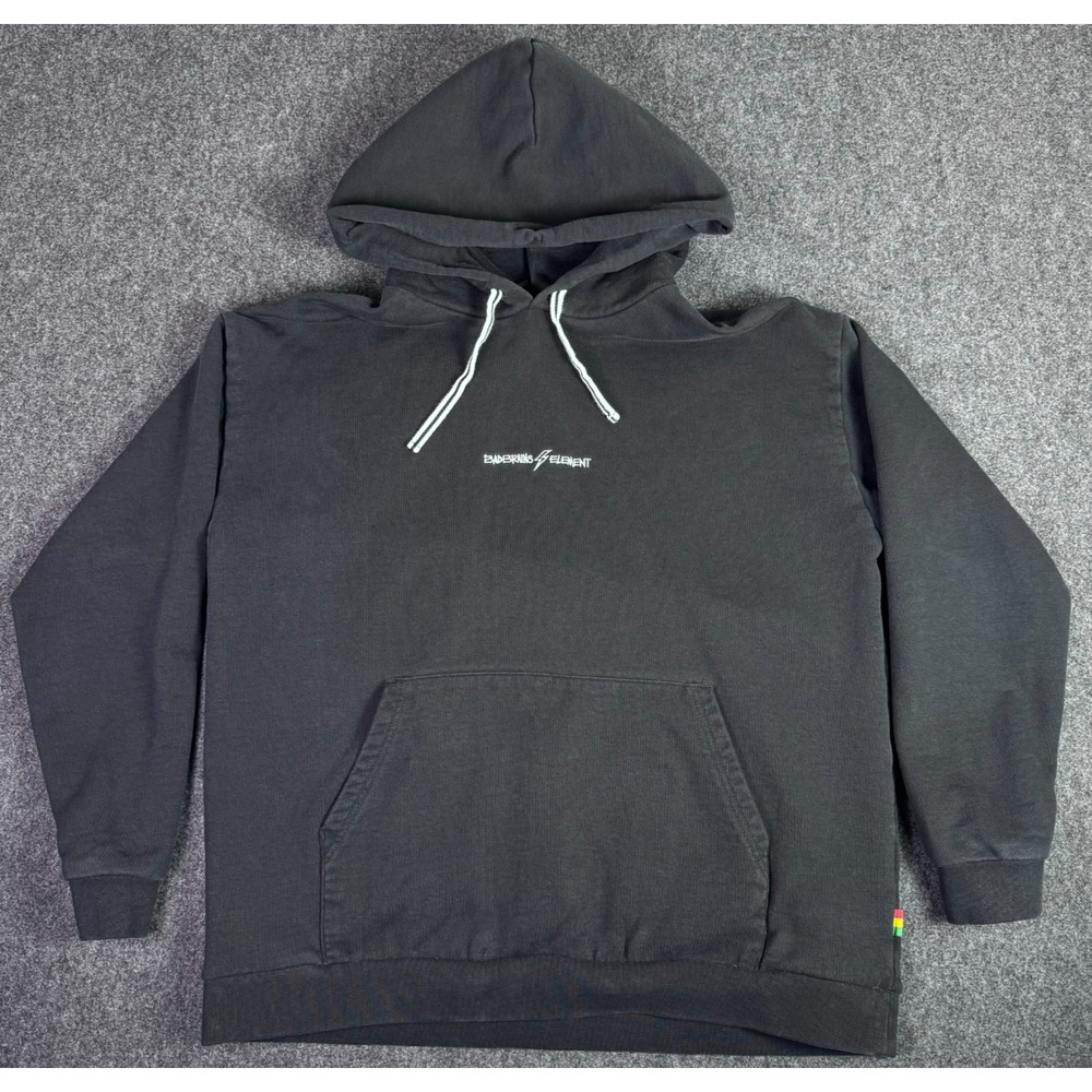 Bad Brains x Element Hoodie Black Cityscape Graphic Pullover Punk Rock Skater